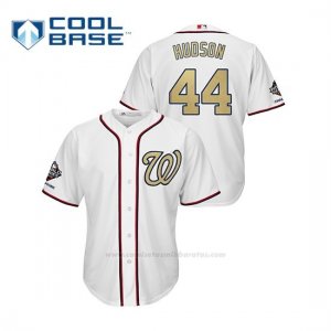 Camiseta Beisbol Hombre Washington Nationals Daniel Hudson 2019 Gold Program Cool Base Blanco