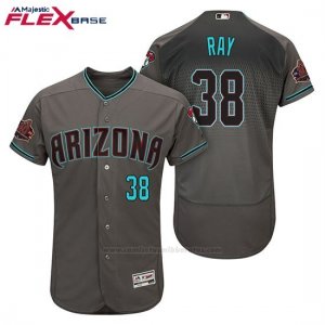 Camiseta Beisbol Hombre Arizona Diamondbacks 38 Robbie Ray Gris Aqua Alterno 20 Aniversario Flex Base