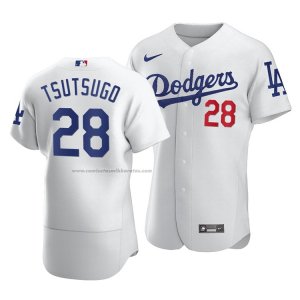Camiseta Beisbol Hombre Los Angeles Dodgers Yoshitomo Tsutsugo Autentico Primera Blanco