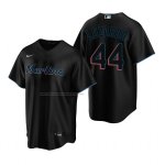 Camiseta Beisbol Hombre Miami Marlins Jesus Luzardo Replica Alterno Negro