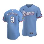 Camiseta Beisbol Hombre Texas Rangers Isiah Kiner Falefa Autentico Alterno Azul