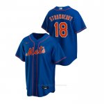 Camiseta Beisbol Hombre New York Mets Darryl Strawberry Replica Alterno Azul