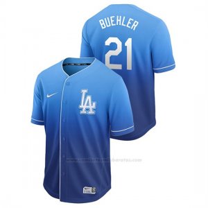 Camiseta Beisbol Hombre Los Angeles Dodgers Walker Buehler Fade Autentico Azul