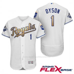 Camiseta Beisbol Hombre Kansas City Royals Campeones 1 Jarrod Dyson Flex Base Oros