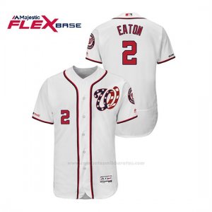 Camiseta Beisbol Hombre Washington Nationals Adam Eaton 150th Aniversario Patch Autentico Flex Base Blanco