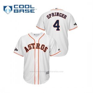 Camiseta Beisbol Hombre Houston Astros George Springer 2019 Postseason Cool Base Blanco