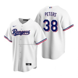 Camiseta Beisbol Hombre Texas Rangers Dj Peters Replica Primera Blanco