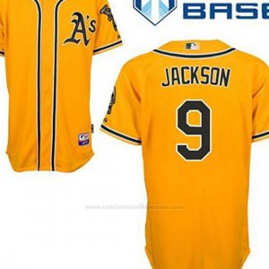 Camiseta Beisbol Hombre Oakland Athletics Reggie Jackson 9 Oro Alterno Cool Base