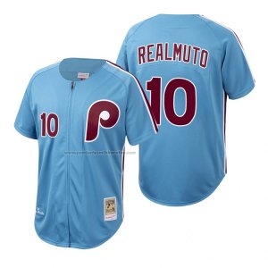 Camiseta Beisbol Hombre Philadelphia Phillies J.t. Realmuto Autentico Cooperstown Collection Azul