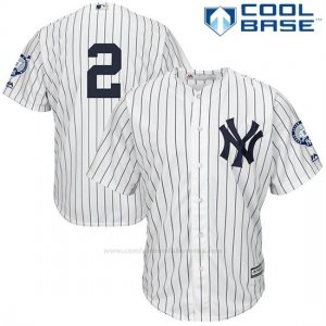 Camiseta Beisbol Hombre New York Yankees Derek Jeter Blanco Number Retirement Cool Base