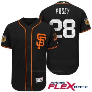 Camiseta Beisbol Hombre San Francisco Giants Buster Posey San Francisco Negro 2017 Entrenamiento de Primavera Flex Base Jugador