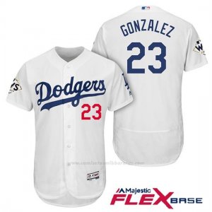 Camiseta Beisbol Hombre Los Angeles Dodgers 2017 World Series Adrian Gonzalez Blanco Flex Base