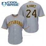 Camiseta Beisbol Hombre Pittsburgh Pirates Pedro Alvarez 24 Gris Cool Base