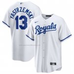 Camiseta Beisbol Hombre Kansas City Royals Mike Yastrzemski Primera Replica Blanco Camiseta Beisbol Hombre Kansas City Royals Mike Yastrzemski Primera Replica Blanco