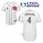 Camiseta Beisbol Hombre Cincinnati Reds Brandon Phillips 4 Blanco Usmc Cool Base