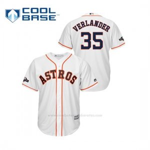 Camiseta Beisbol Hombre Houston Astros Justin Verlander 2019 Postseason Cool Base Blanco