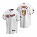 Camiseta Beisbol Hombre Washington Nationals Eric Thames Gold-Trimmed Championship Replica Blanco