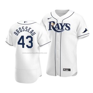 Camiseta Beisbol Hombre Tampa Bay Rays Mike Brosseau Autentico Primera 2020 Blanco