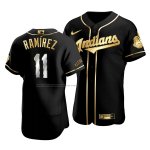 Camiseta Beisbol Hombre Cleveland Indians Jose Ramirez Golden Edition Autentico Negro