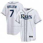 Camiseta Beisbol Hombre Tampa Bay Rays Vidal Brujan Primera Replica Blanco