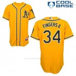 Camiseta Beisbol Hombre Oakland Athletics Rollie Fingers 34 Oro Alterno Cool Base