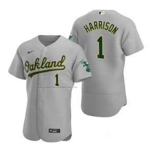 Camiseta Beisbol Hombre Oakland Athletics Josh Harrison Autentico Road Gris