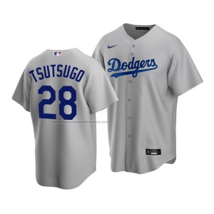 Camiseta Beisbol Hombre Los Angeles Dodgers Yoshitomo Tsutsugo Replica Gris2