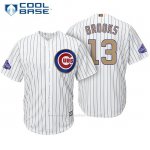 Camiseta Beisbol Hombre Chicago Cubs 13 Aaron Brooks Blanco Oro Program Cool Base