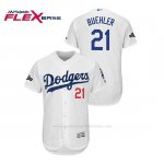 Camiseta Beisbol Hombre Los Angeles Dodgers Walker Buehler 2019 Postseason Flex Base Blanco