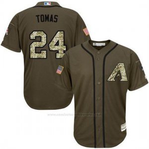 Camiseta Beisbol Hombre Arizona Diamondbacks 24 Yasmany Tomas Verde Salute To Service