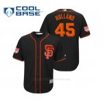 Camiseta Beisbol Hombre San Francisco Giants Derek Holland Cool Base Entrenamiento de Primavera 2019 Negro