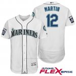 Camiseta Beisbol Hombre Seattle Mariners 12 Leonys Martin Blanco 2017 Flex Base