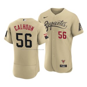 Camiseta Beisbol Hombre Arizona Diamondbacks Kole Calhoun 2021 City Connect Autentico Oro