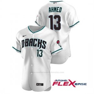 Camiseta Beisbol Hombre Arizona Diamondbacks Nick Ahmed Autentico 2020 Alternato Blanco Verde