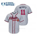 Camiseta Beisbol Hombre Atlanta Braves Ender Inciarte Cool Base Majestic Road 2019 Gris