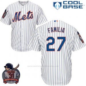 Camiseta Beisbol Hombre New York Mets Jeurys Familia Blanco Cool Base With Piazza