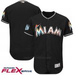 Camiseta Beisbol Hombre Miami Marlins Negro 2017 Entrenamiento de Primavera Flex Base