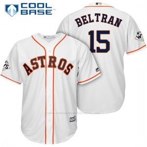 Camiseta Beisbol Hombre Houston Astros 2017 World Series Carlos Beltran Blanco Cool Base