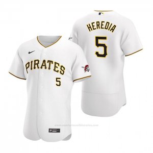 Camiseta Beisbol Hombre Pittsburgh Pirates Guillermo Heredia Autentico Primera Blanco