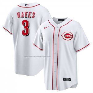 Camiseta Beisbol Hombre Cincinnati Reds KeBryan Hayes Primera Replica Blanco