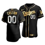 Camiseta Beisbol Hombre Los Angeles Dodgers Personalizada Golden Edition Autentico Negro