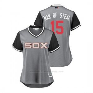 Camiseta Beisbol Mujer Chicago White Sox Adam Engel 2018 Llws Players Weekend Man Of Steal Gris