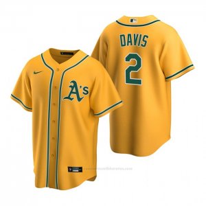 Camiseta Beisbol Hombre Oakland Athletics Khris Davis Replica Alterno Oro