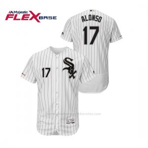 Camiseta Beisbol Hombre Chicago White Sox Yonder Alonso 150th Aniversario Patch Flex Base Blanco Negro