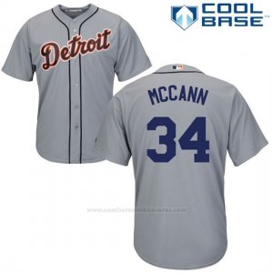 Camiseta Beisbol Hombre Detroit Tigers James Mccann Gris Autentico Coleccion Cool Base