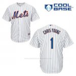 Camiseta Beisbol Hombre New York Mets Chris Young 1 Blanco 1ª Cool Base