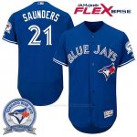 Camiseta Beisbol Hombre Toronto Blue Jays Michael Saunders 21 Flex Base 40 Aniversario