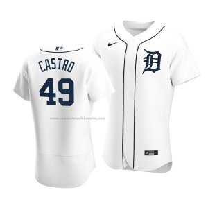 Camiseta Beisbol Hombre Detroit Tigers Willi Castro Autentico Primera Blanco