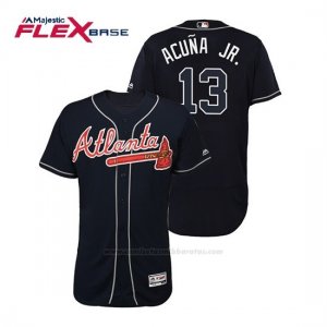 Camiseta Beisbol Hombre Atlanta Braves Ronald Acuna Jr. Flex Base Autentico Collezione Alternato 2019 Azul