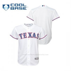 Camiseta Beisbol Nino Texas Rangers Cool Base Replica Blanco
